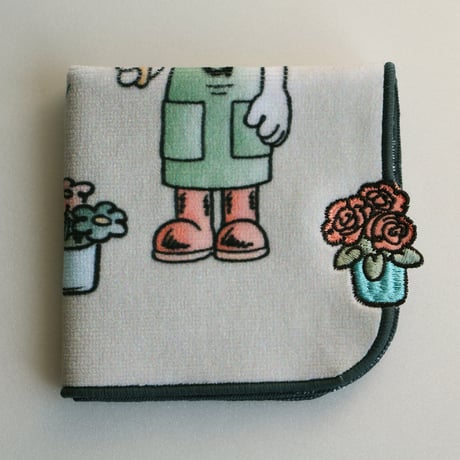 ウォレス＆グルミット　 刺繍タオルハンカチ　グルミットガーデン