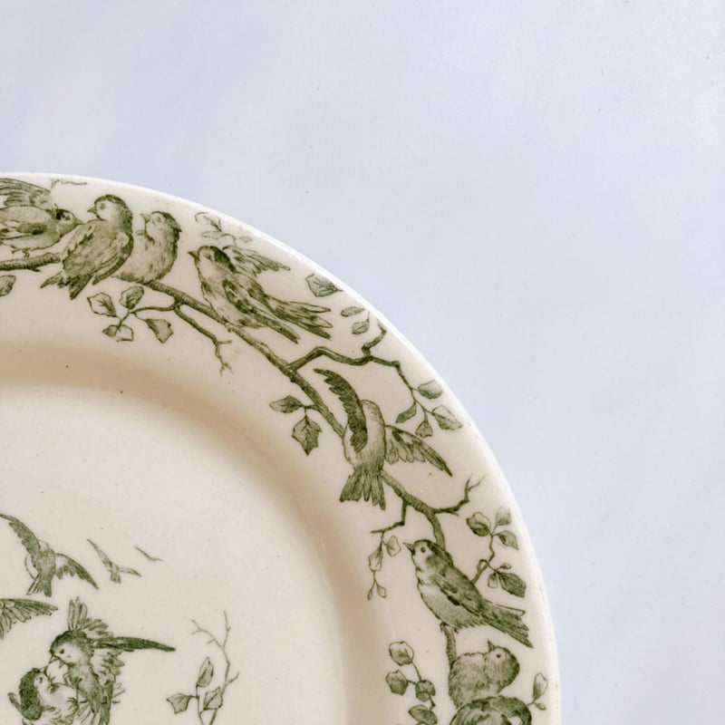 フランス アンティーク GIEN平皿 GIEN ジアン 平皿 白皿 リム皿 φ21.5cm フランス アンティーク