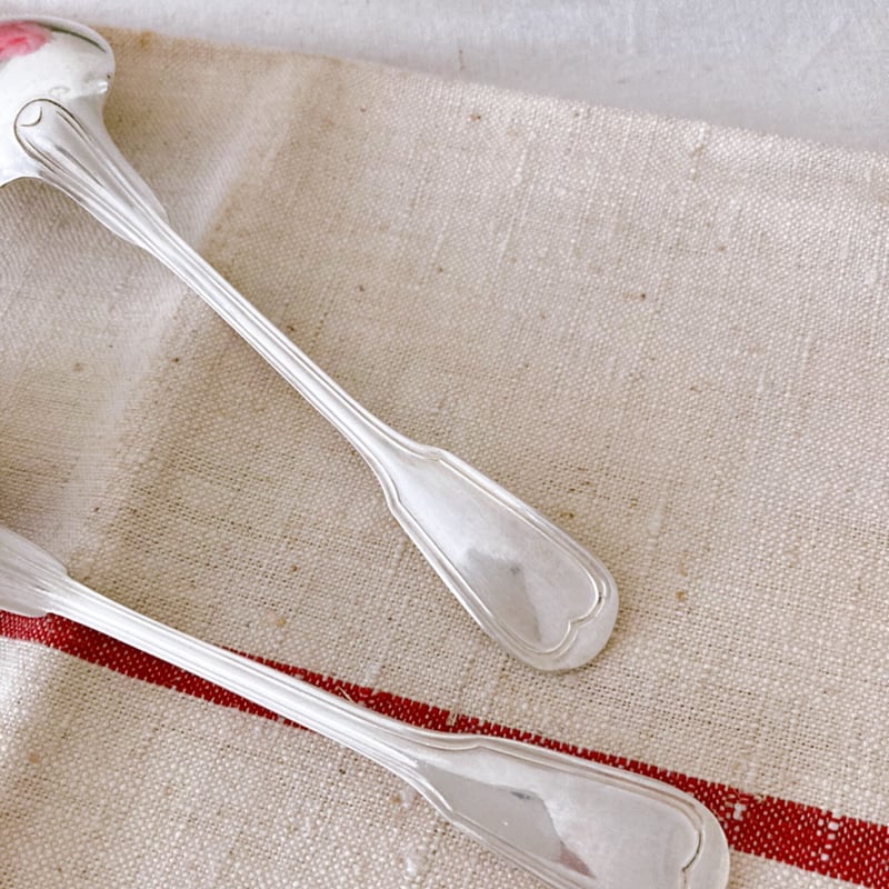 フランスアンティーク　シルバー　カトラリー　ペア　ブロカント フランスブロカント シルバープレート スプーン（2本・1セット