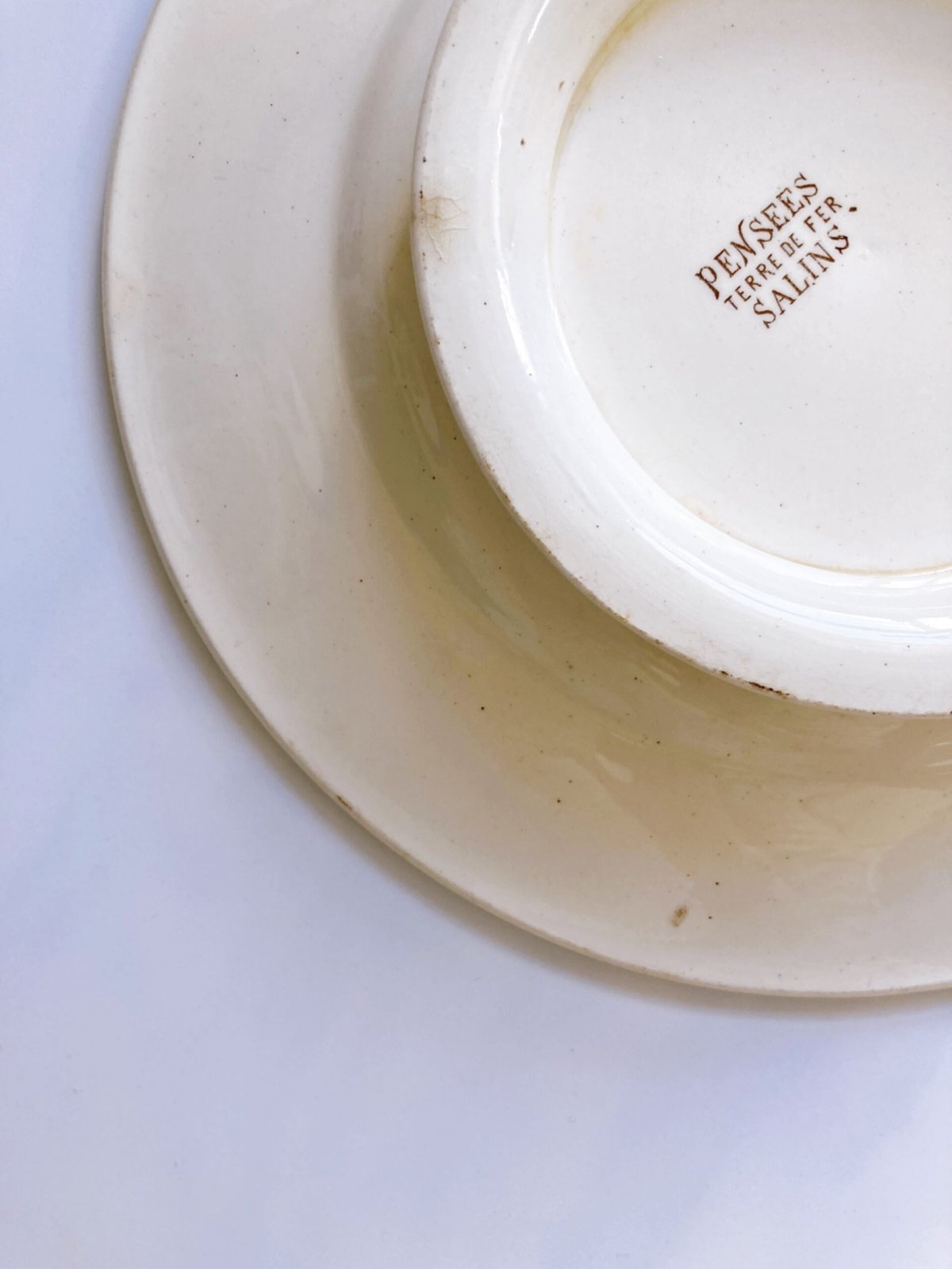 フランスアンティーク サラン salins コンポティエ 脚付きプレート アンティーク プレート | フランス19世紀 TERRE DE FER コンポ