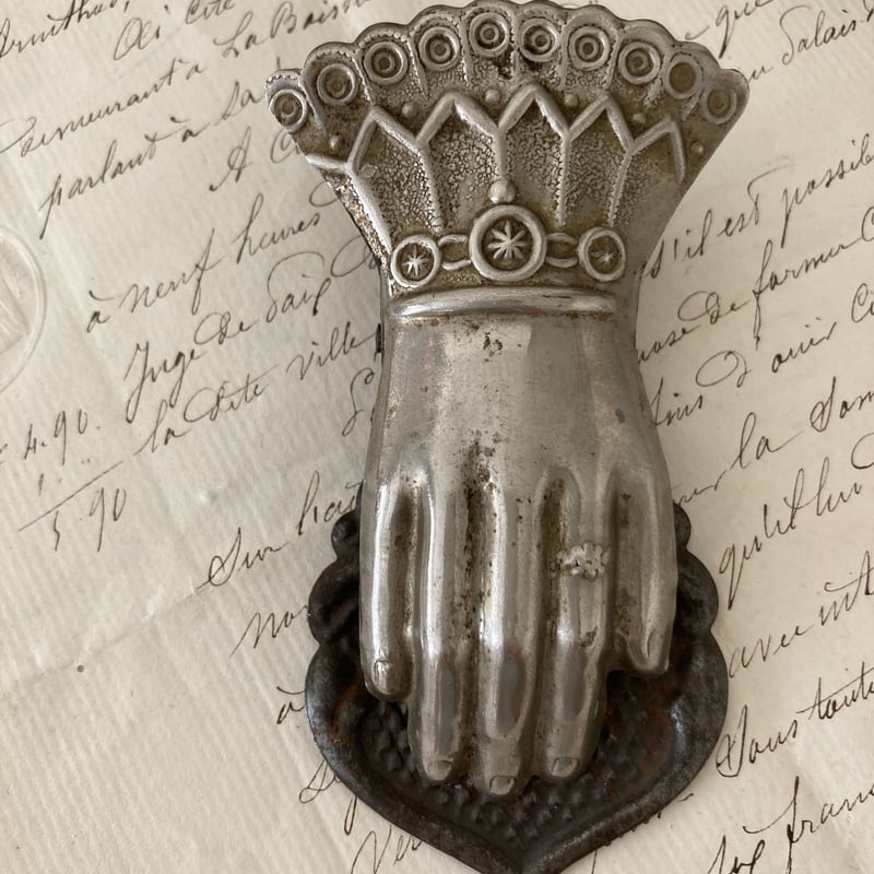 フランスアンティーク シルバープレート・手モチーフ・クリップ