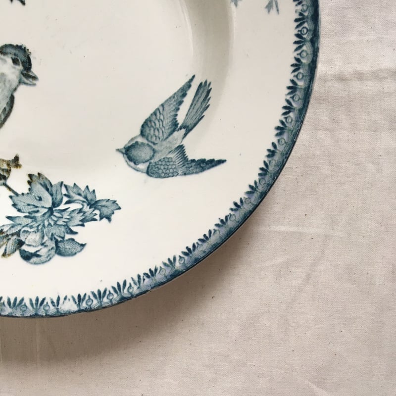 フランスアンティーク Longwy スープ皿（深皿） 鳥柄 | minon antiques