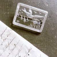 フランスブロカント　ルーサイトブローチ　かもめとヨット