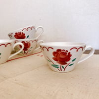フランスアンティーク　Badonviller ローズ・カップ