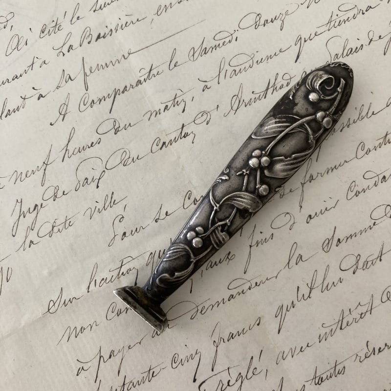 フランスアンティーク シルバー製 シーリングスタンプ・ヤドリギ