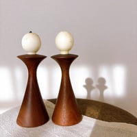 デンマークヴィンテージ　木製キャンドルホルダー・2本set