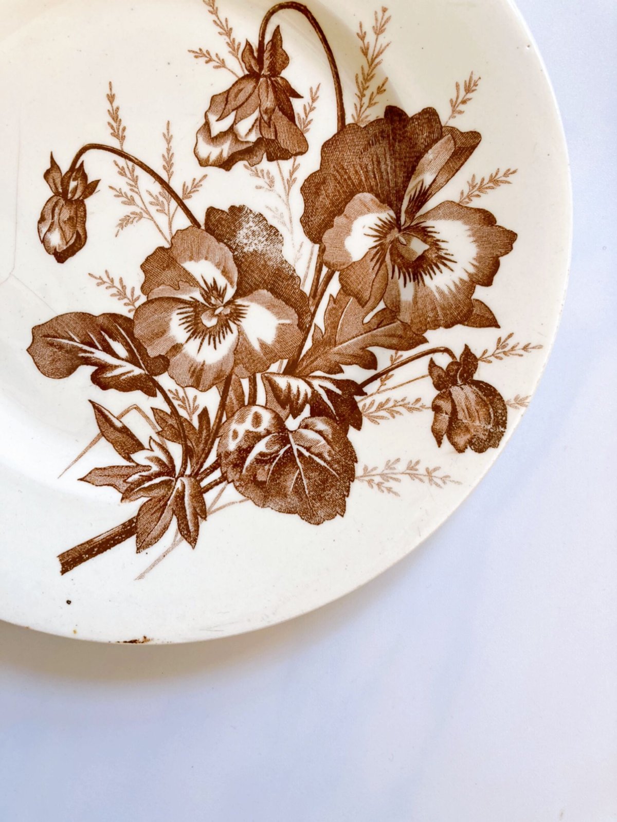 Salins サラン窯 パンジーシリーズ デザート皿 | minon antiques