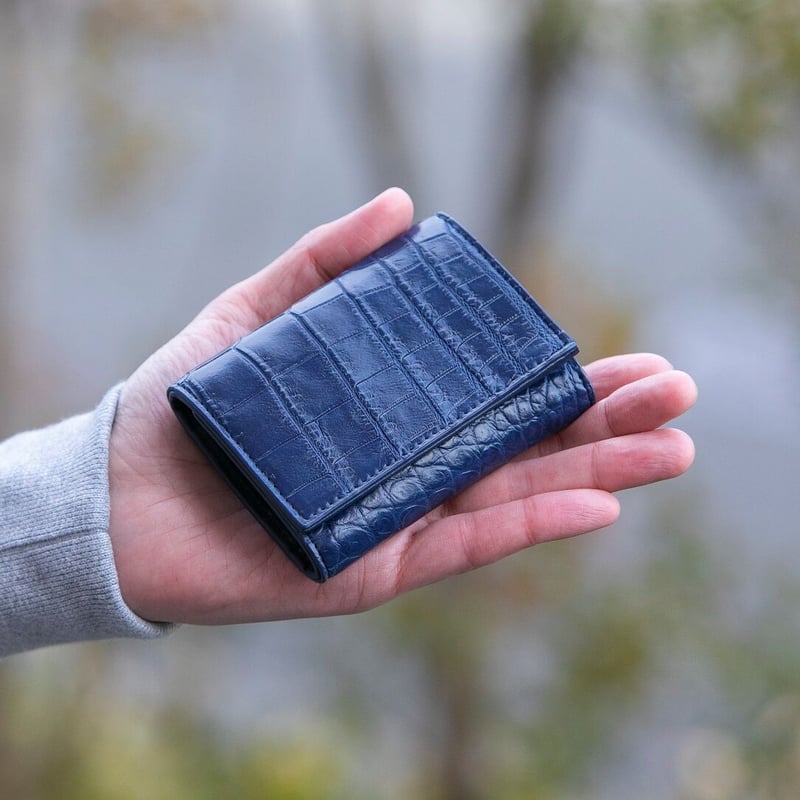 クロコダイル】 三つ折り 財布 ウォレット ミニ財布 スナップボタン