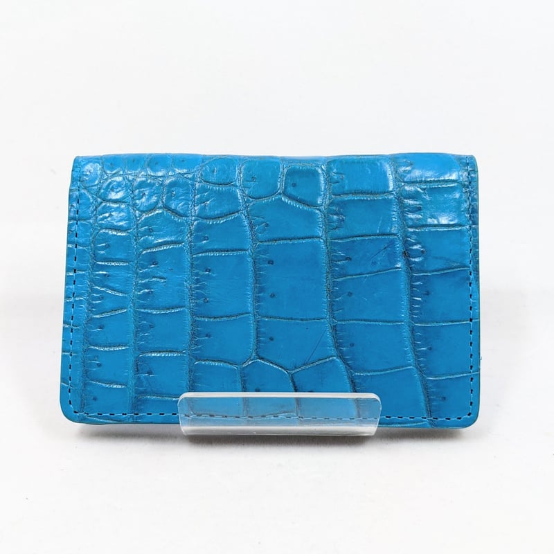 クロコダイル　シャイニング　名刺カードケース クロコダイル 名刺入れ カードケース シャイニング加工 一枚革 無双
