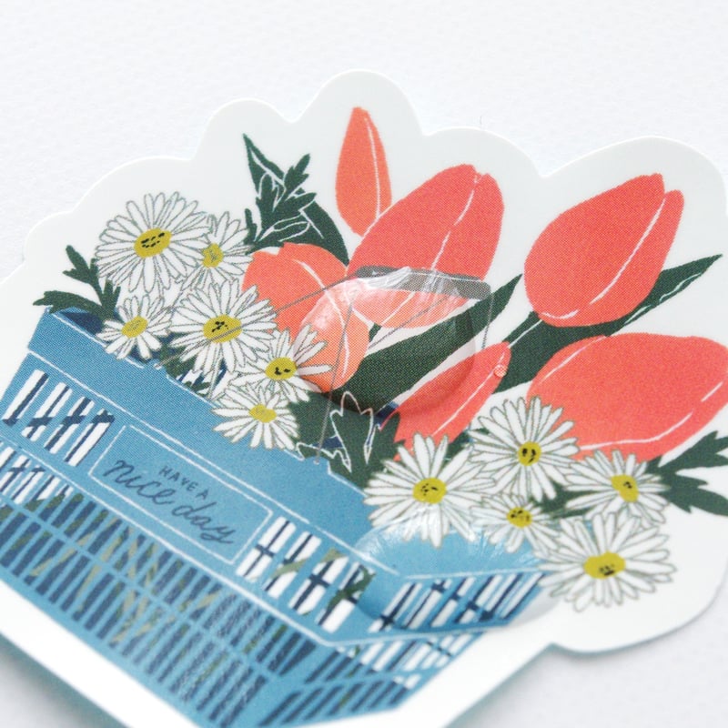 レジカゴ×フラワー｜耐水ステッカー | MIRIN