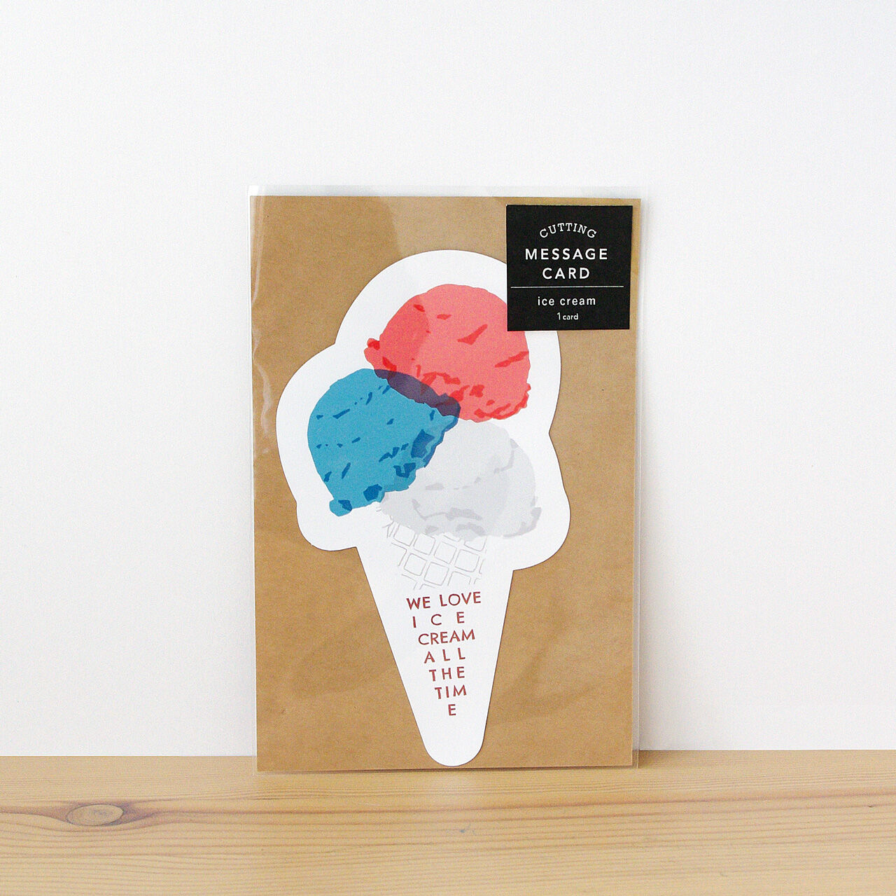 No.532☆ダイカットアイスクリーム☆メッセージカード☆レザック紙☆現品限り ice cream｜メッセージカード | MIRIN
