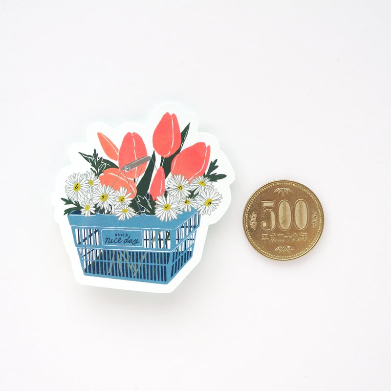 レジカゴ×フラワー｜耐水ステッカー | MIRIN