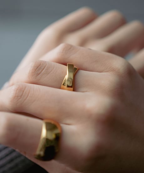 ing... original⑤ silver925× K24gp cross ring