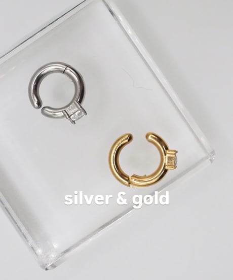 50074 zirconia 2way earcuff earring(silver or gold)