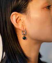 30135 green cat's eye small pierce/earring