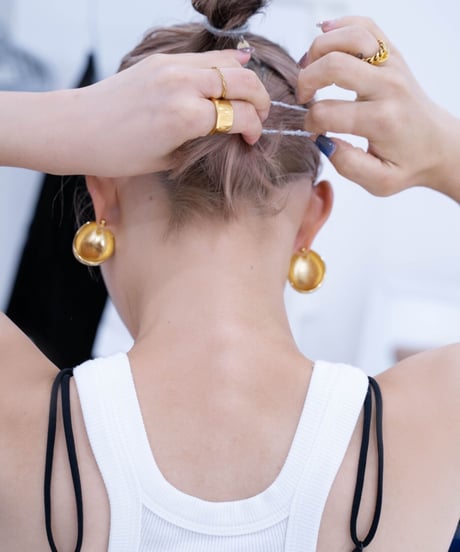 ing❹　nuance oval gold pierce / earring