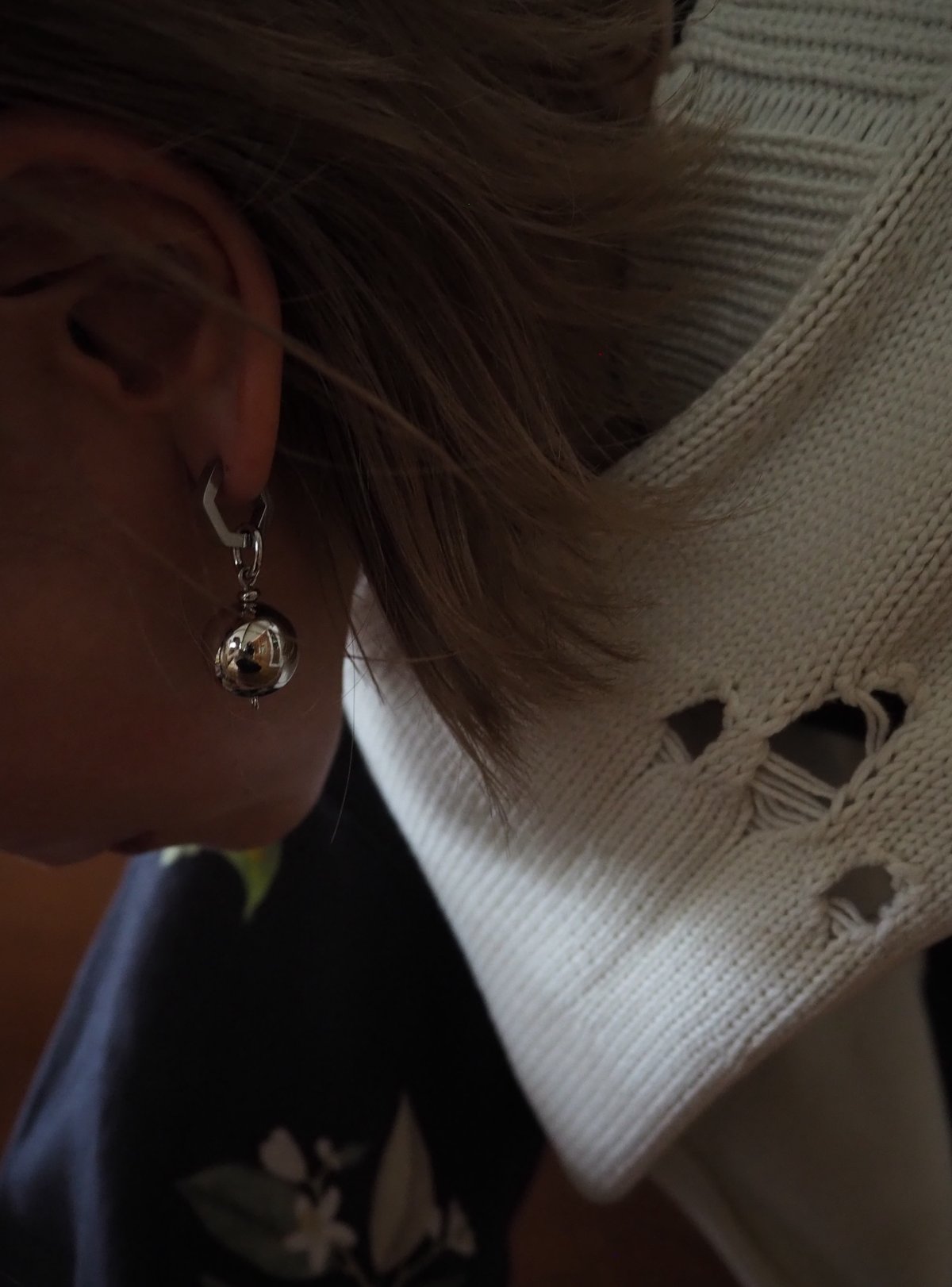 10098 hex drop pierce (silver or gold) | ing