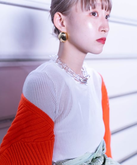 ing❹　nuance oval gold pierce / earring
