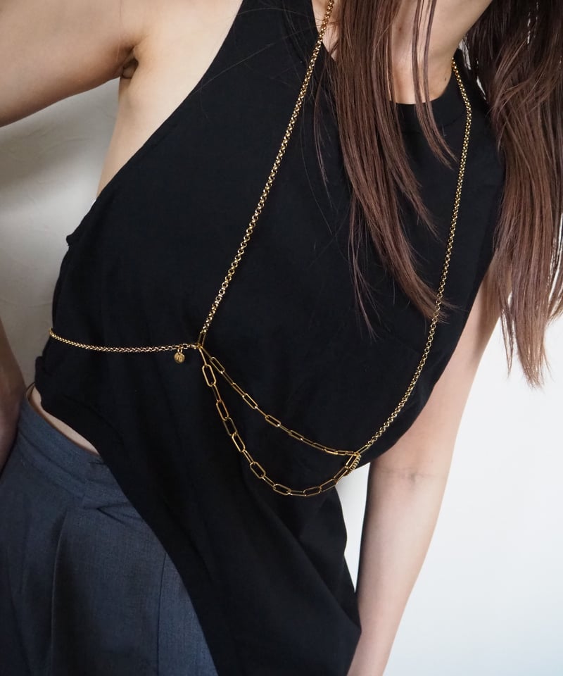 gold chain harness | ing
