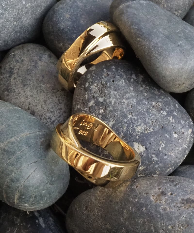 ing original⑤ silver925× K24gp cross ring | ing