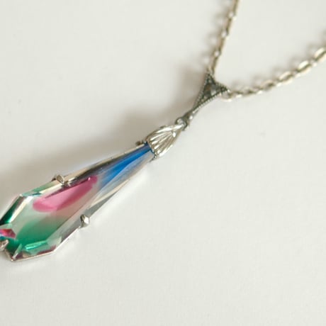 silver アイリスグラスのヴィンテージペンダント/ドイツ