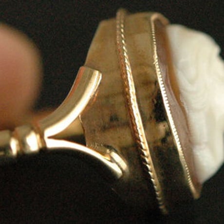 9ct gold シェルカメオのヴィンテージリング B/イギリス
