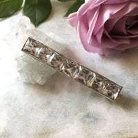 silver 水晶のアンティークバーブローチ/Art Deco/イギリス
