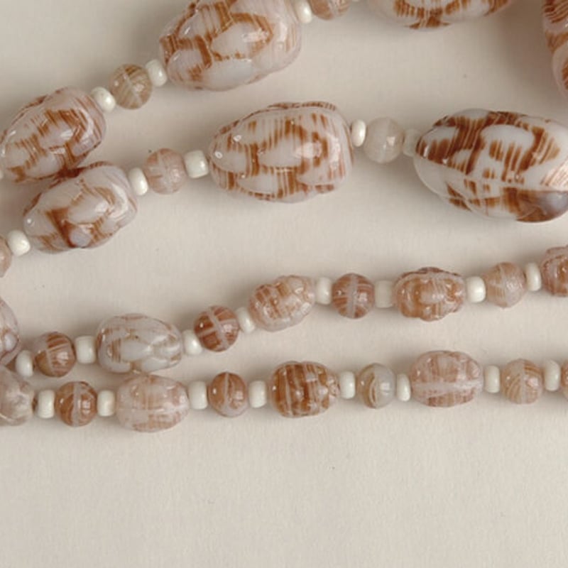 ヴィンテージ アンティークガラスビーズネックレスとイヤリング 137c8ba9638409c868bd9ce70814c7