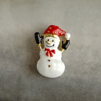 enamel 雪だるまのヴィンテージブローチ/イギリス