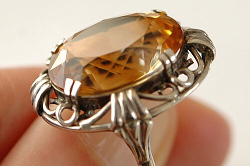 silver 大粒シトリンのヴィンテージリング/ドイツ | 『スワロー商會  