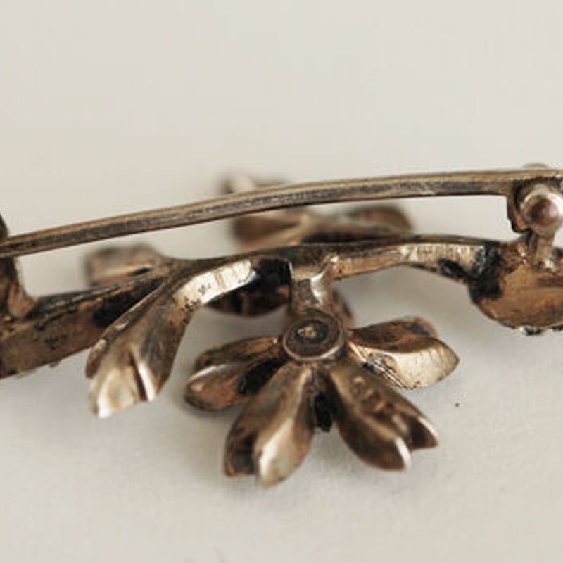 silver835 × paste stone 一輪の花のアンティークブローチ/イギリス | 