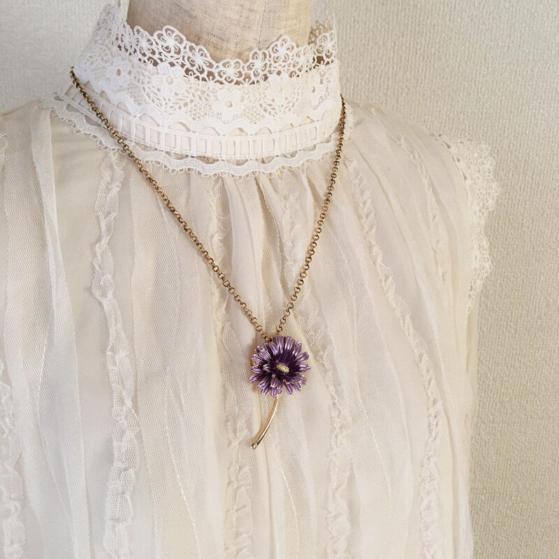 矢車菊のヴィンテージブローチ兼ペンダントトップ/イギリス