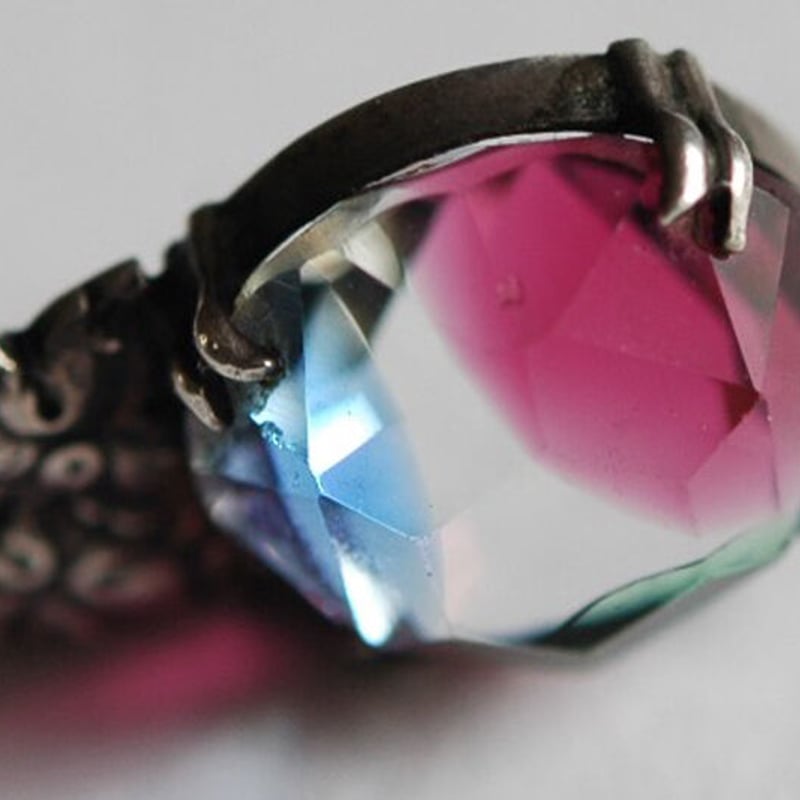 silver アイリスグラスと葡萄のヴィンテージペンダント/ドイツ