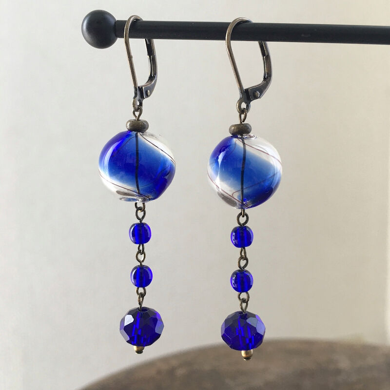 チェコビーズスカイブルー系ピアス・イヤリング  期間限定！ チェコビーズスカイブルー系ピアス・イヤリング 期間限定！ ガラス