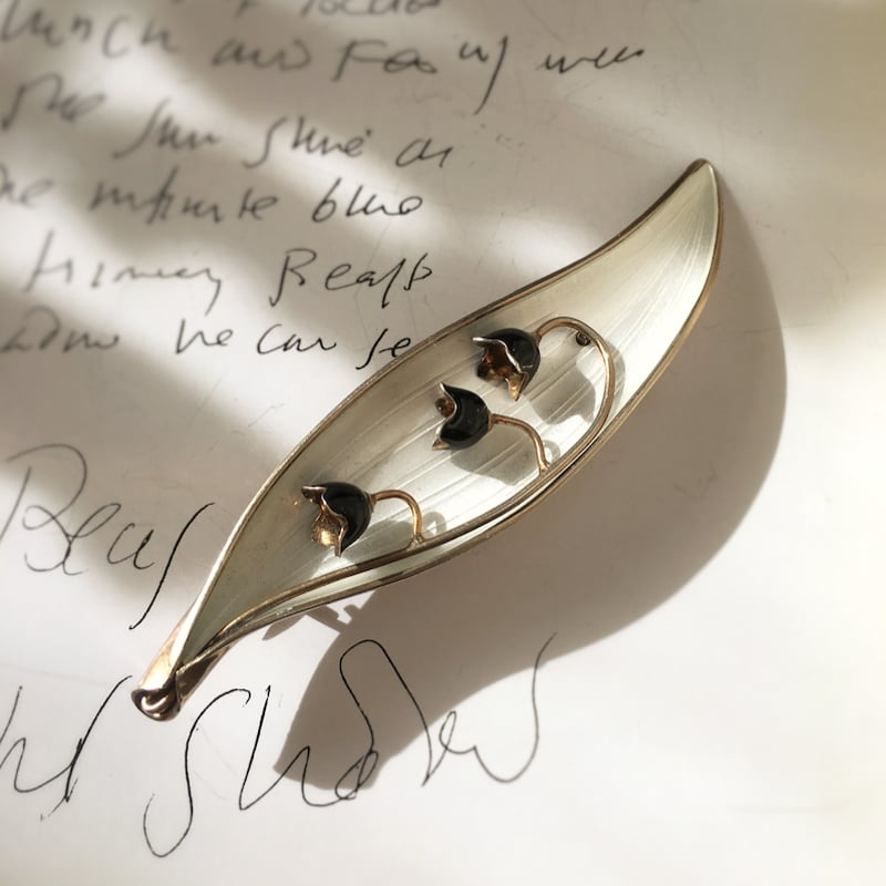 フランスアンティーク すずらん ハットピン ブローチ シルバー 銀