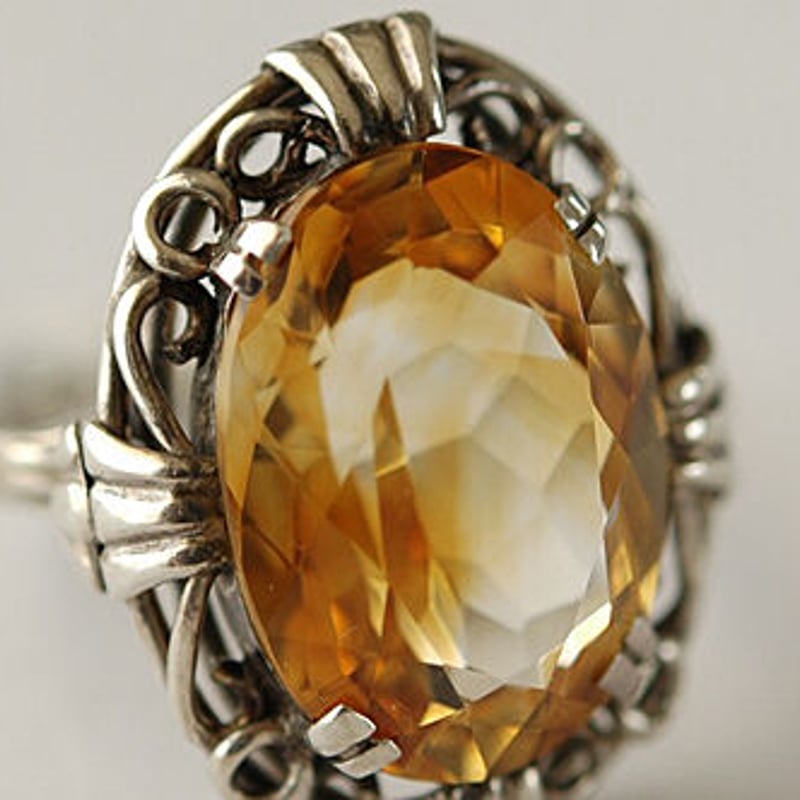 【中古】 ドイツ/ゼンリン silver 大粒シトリンのヴィンテージリング/ドイツ | 『スワロー