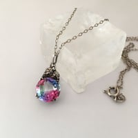 silver アイリスグラスと葡萄のヴィンテージペンダント/ドイツ