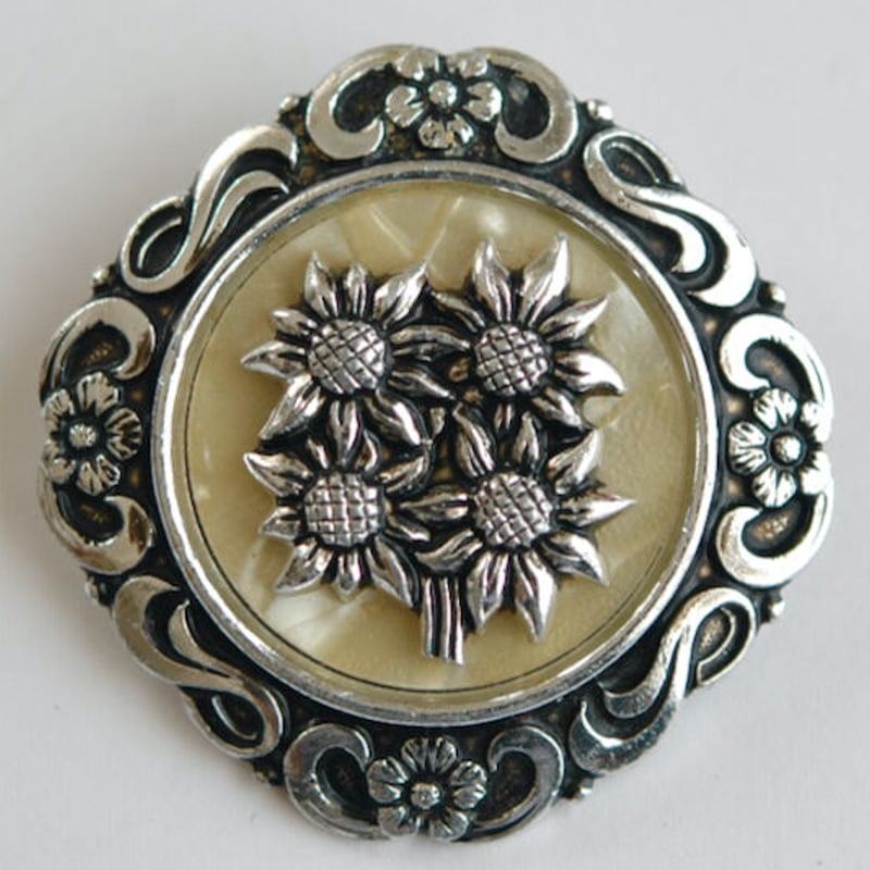 花束のヴィンテージスカーフクリップ/イギリス | 『スワロー商會