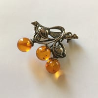 silver 琥珀の木の実のヴィンテージブローチ/ドイツ