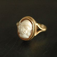 9ct gold シェルカメオのヴィンテージリング B/イギリス