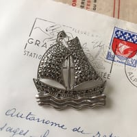 マーカサイト ヨットのヴィンテージブローチ/イギリス