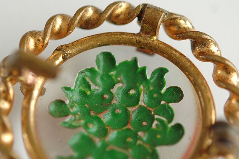 サンローランパリ フラワーモチーフ クリスタル ブローチ ヴィンテージ