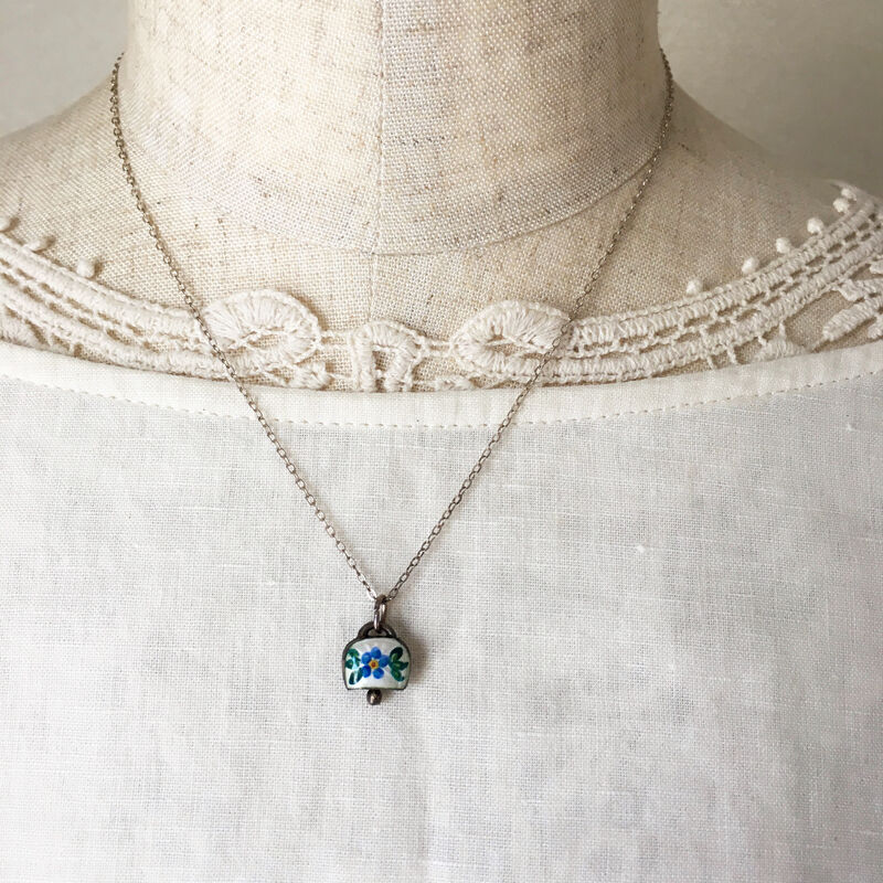 silver ギローシュエナメル/カウベルと忘れな草のヴィンテージ