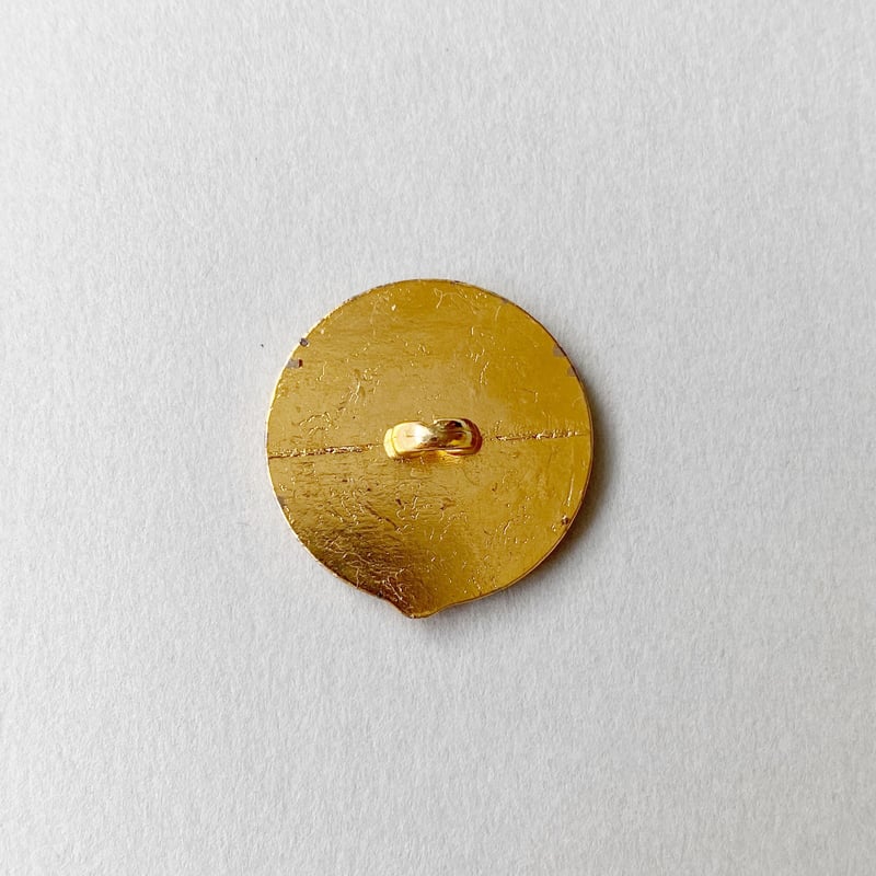 2個入り 高級ヴィンテージボタンカボション オレンジ ハンドメイド