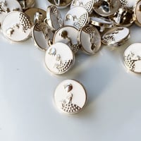 2個入り 高級ヴィンテージボタンカボション オレンジ