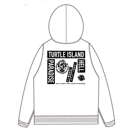 TURTLE ISLAND 地獄極楽 Hoodie WHT（刺繍）