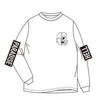 TURTLE ISLAND 地獄極楽 Long Sleeve WHT（刺繍）