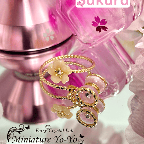 【指輪】 ミニチュアヨーヨーオープンリング 『Sakura』