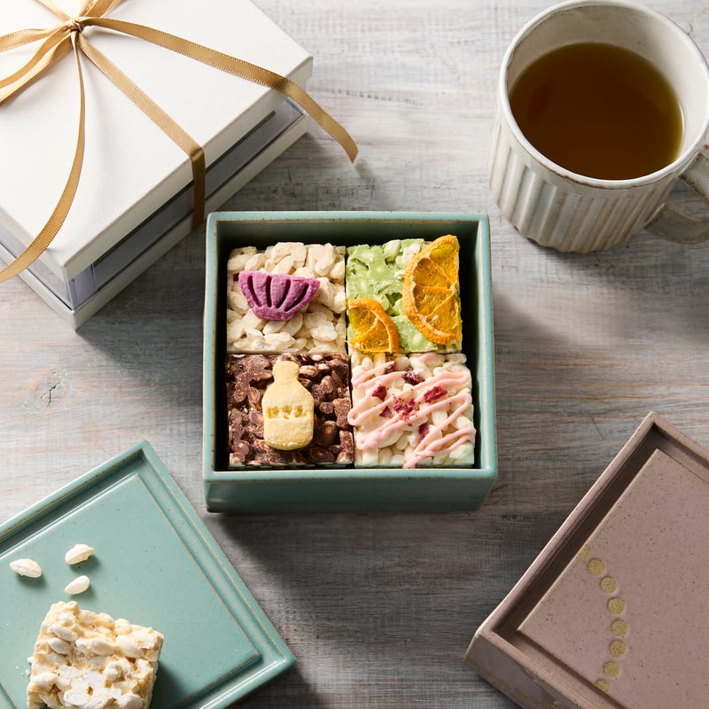 陶箱ポン菓子ショコラ (利左ヱ門 波佐見青磁) | HASAMI SWEETS STORE