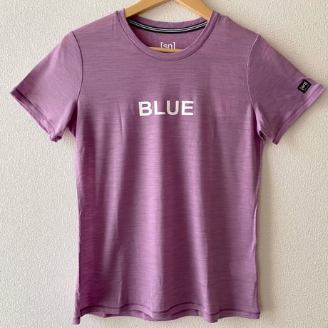 BLUEロゴTシャツ　メリノウール素材×[SN]　レディース　カラー：LAVENDER MIST MELANGE